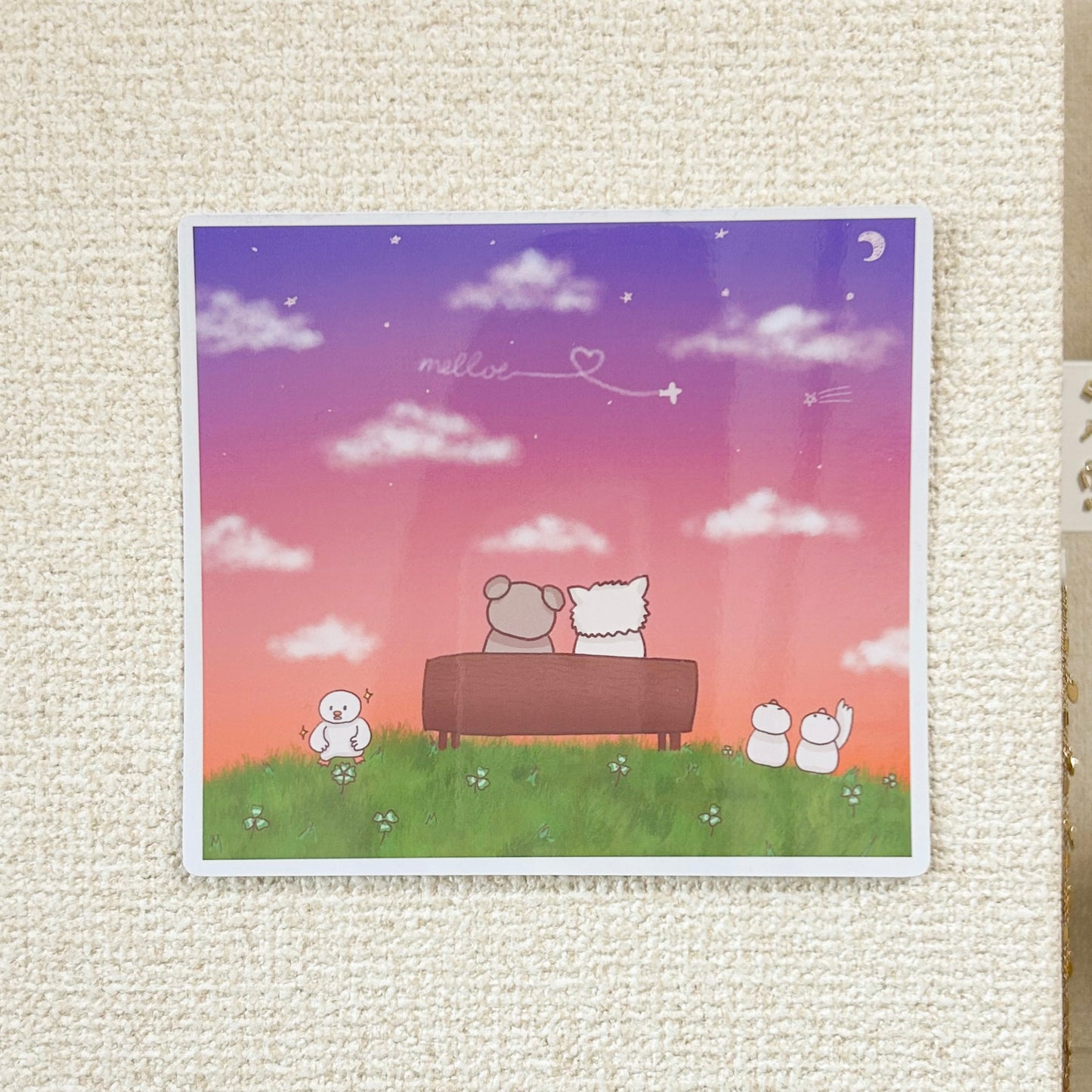 Stargazing Under the Sunset Print + Digital Wallpaper