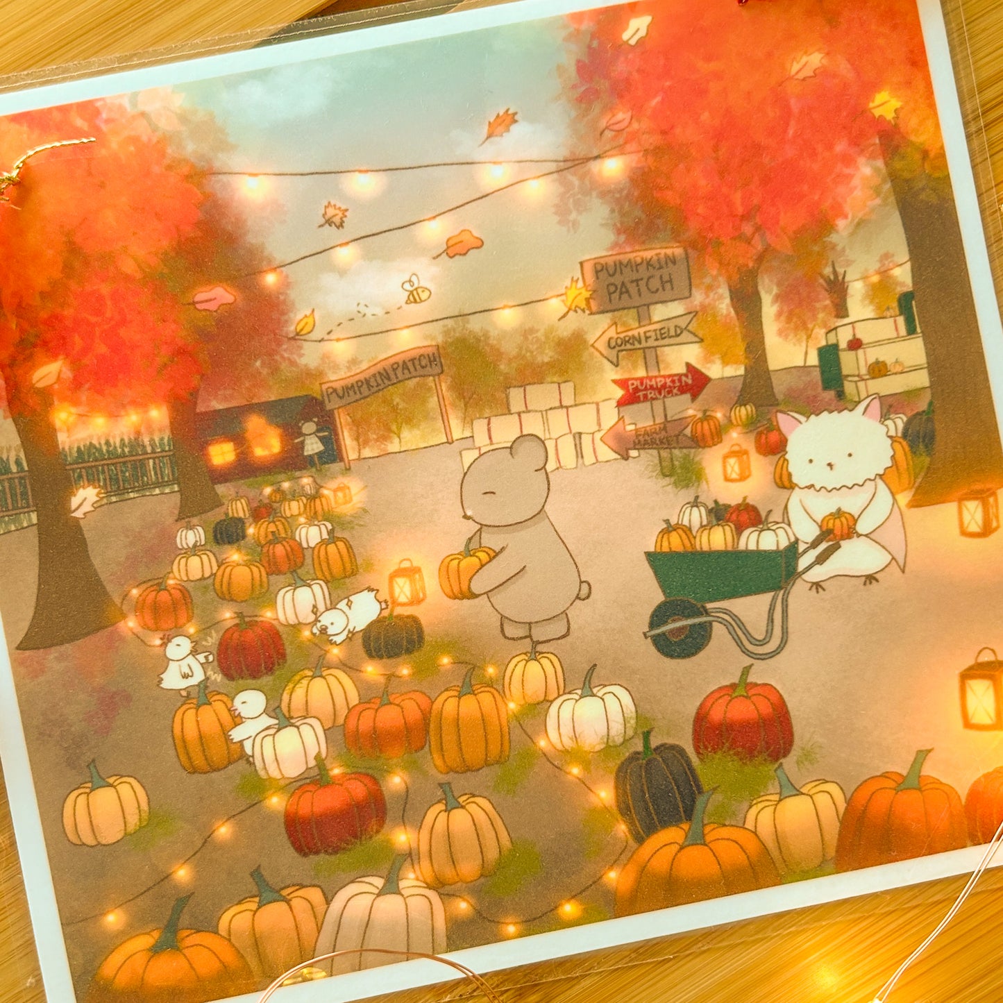 Pumpkin patch art print + digital wallpaper