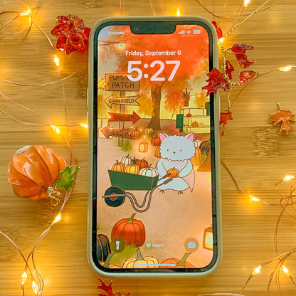 Pumpkin patch art print + digital wallpaper